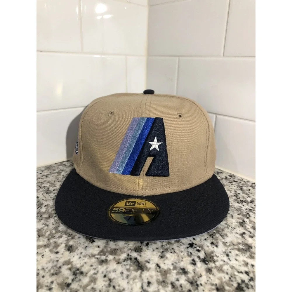 New Era Houston Astros 59FIFTY 20th Anniversary Camel Fitted Hat Size 7 1/8